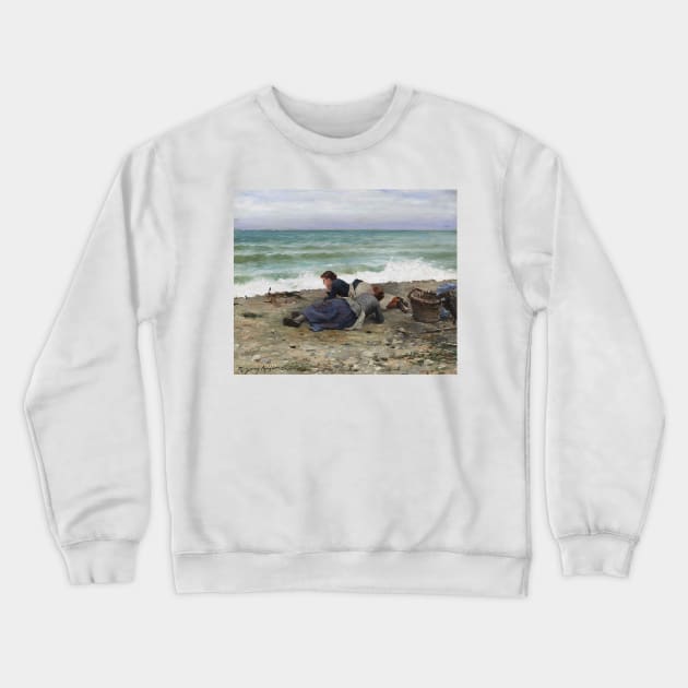 High Tide, Etretat by Daniel Ridgway Knight Crewneck Sweatshirt by Classic Art Stall